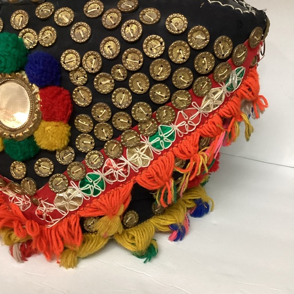 Vtg Sicilian Handcrafted Whimsical colorful Boho Retro Straw Shoulder Bag Beach - Picture 8 of 13